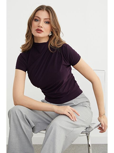 Fullamoda Drapeli Dik Yaka Bluz - S000208119-20036