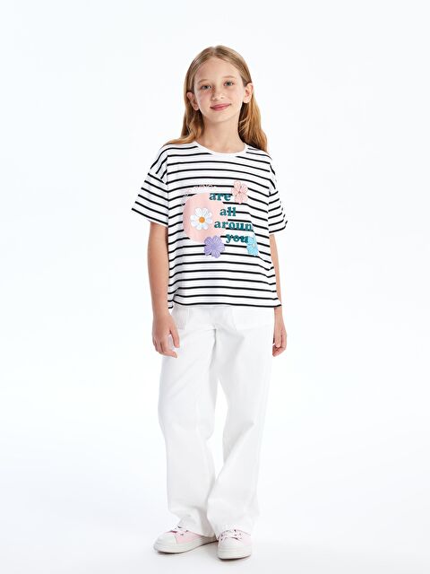 Dexia Rio - Çizgili Baskı Detaylı Örme Tişört - Çizgili - S000202398-37424