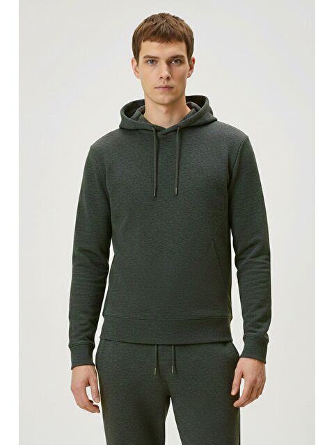 Sabri Özel Yeşil Regular Fit Kapüşonlu Pamuk Karışımlı Erkek Eşofman Takımı - S000525201-18194