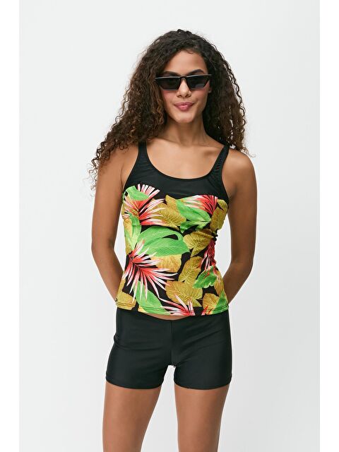 C&City Şortlu Tankini 7757 Siyah/Çok Renkli - S000216851-19351