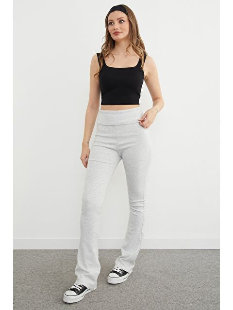 Fullamoda Beli Katlamalı Flare Tayt Pantolon - S000443585-20600