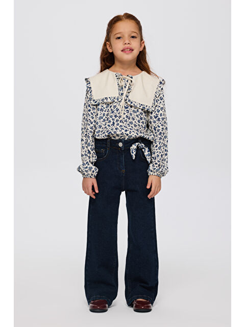 Panço Kız Çocuk Lacivert Jean Pantolon - S000516264-21164