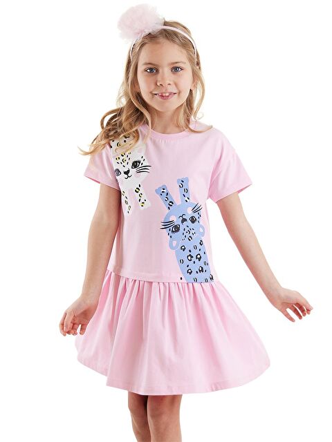 Denokids Muzip Kediler Kız Çocuk Elbise - S000168072-20024