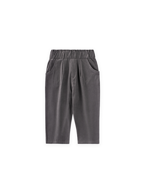 CİGİT Kadife Boyfriend Pantolon 1-8 Yaş Gri - S000512813-20600