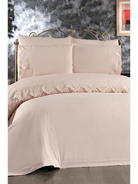 Çeyiz Diyarı Fransız Dantelli Hanzade Çeyizlik Nevresim Takımı Cappucino - S000485378-23173