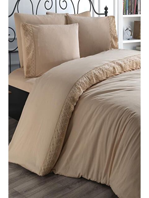 Çeyiz Diyarı Fransız Dantelli Suzan Çeyizlik Nevresim Takımı Cappucino - S000485624-23173