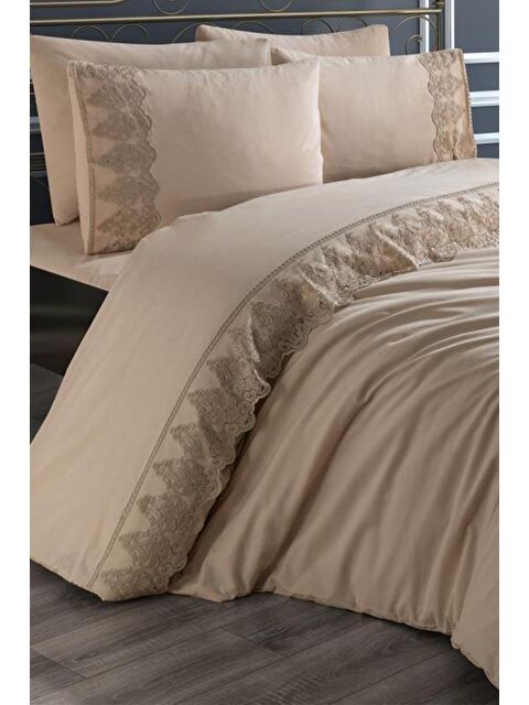 Çeyiz Diyarı Fransız Dantelli Legend Çeyizlik Nevresim Takımı Cappucino - S000485381-23173