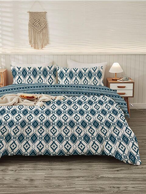 Evmila Baskılı,Desenli Çift Kişilik Nevresim Takımı (ÇARŞAFSIZ) 200x220 cm - S000232973-23173