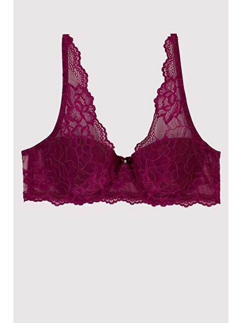 Formo Kadın Bordo Push Up Dolgulu Dantelli Sütyen - S000279853-19951