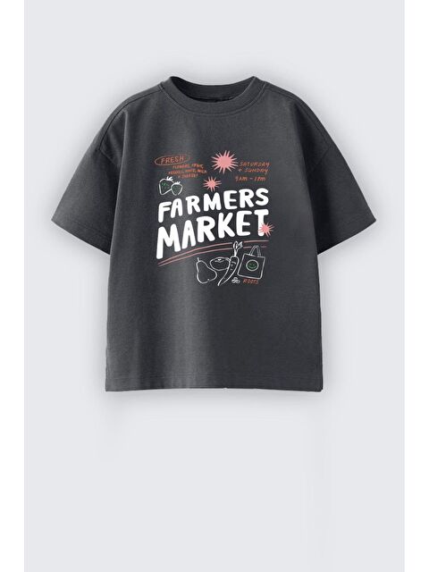 Monila Unisex Çocuk Baskılı Bisiklet Yaka Pamuklu Tshirt - S000513944-29666