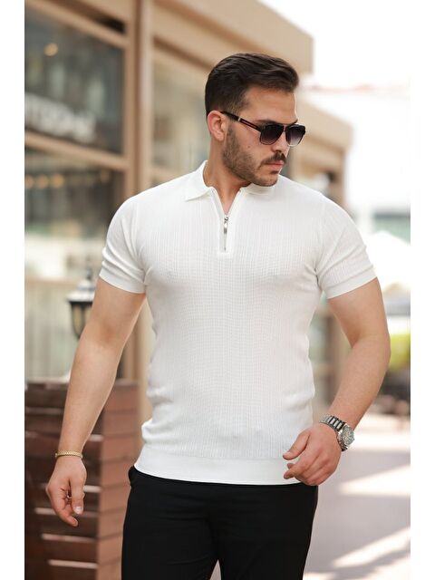 Jane's Erkek Fermuar Yakalı Kısa Kollu Tişört