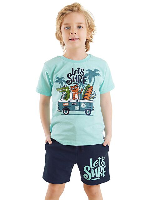 Denokids Let's Surf Erkek Çocuk Tişört Şort Takım - S000168076-17234