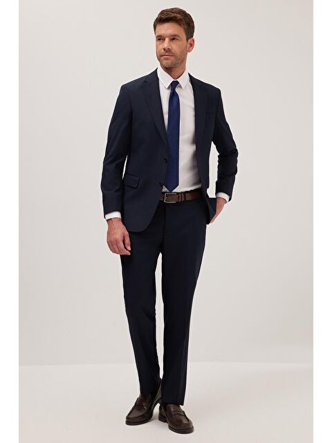 TUDORS Erkek Slim Fit Mono Yaka Lacivert Takım Elbise - S000520321-21164