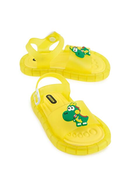 Gezer Yazlık Erkek Çocuk Suni Deri Işıklı Rahat Taban Ayarlanabilir Dino Sandalet - S000228637-20072