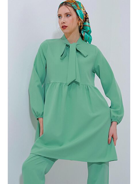 Bigdart Kadın Mint Örme Pantolon Tunik Alt Üst Takım 6654 - S000165774-17259