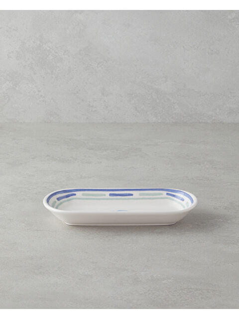 English Home Shoreline Seramik Kayık Tabak 22 cm Mavi-yeşil - S000383557-37378