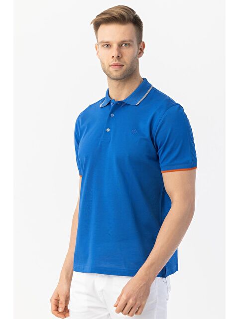 Sabri Özel Giotelli Saks Slim Fit %100 Pamuk Düğmeli Polo Yaka Erkek Tişört - S000525234-23710