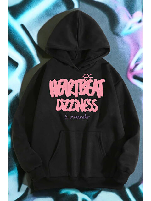 uyguntarz HeartBeat Baskılı Unisex Oversize Sweatshirt - S000265303-19351