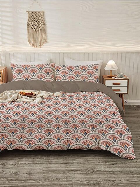 Evmila Baskılı,Desenli Çift Kişilik Nevresim Takımı (ÇARŞAFSIZ) 200x220 cm - S000232980-23173