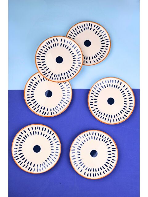 TABAK EVİ Porselen Spotty Pasta Tabağı 19,50cm SP3 6 Kişilik 6 Parça - S000506250-23173