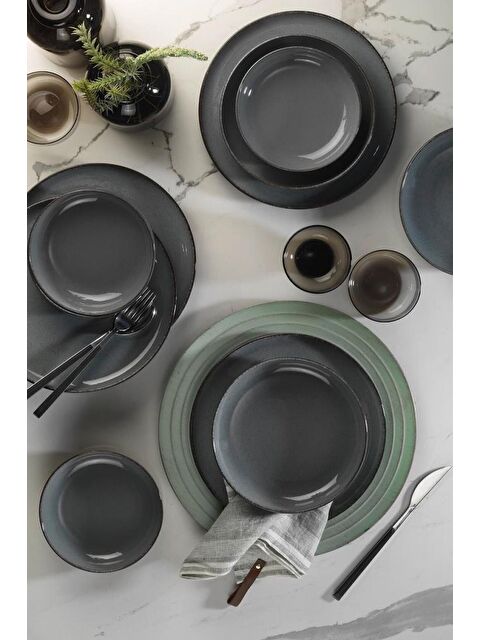 Kütahya Porselen Moderna 12 Parça 4 Kişilik Yemek Takımı Mavi - S000296752-17234