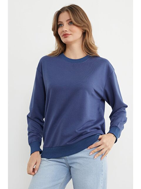 Fullamoda Basic Bisiklet Yaka Sweatshirt - S000494472-23093