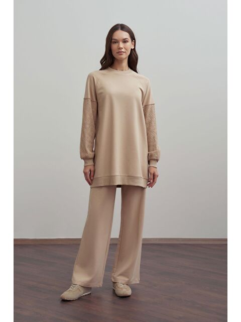 ALLDAY Bej-Pamuklu Dantel Garnili Eşofman Takımı - S000496687-19928