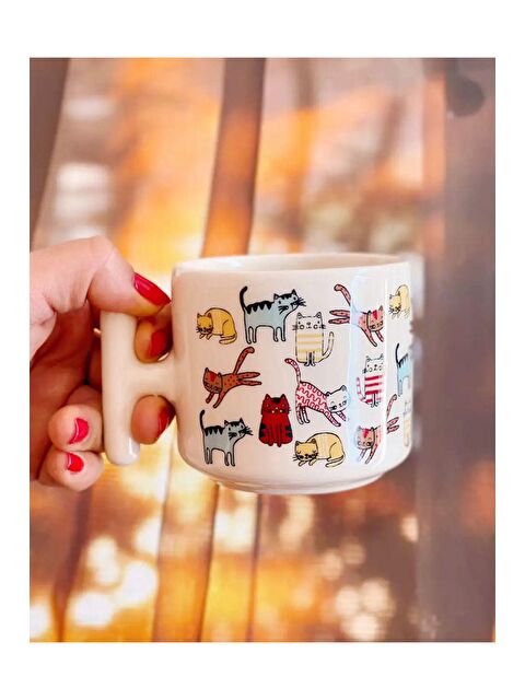 Bikutumutluluk Kediler Pattern Hediye Kupa Fincan - S000180519-23173