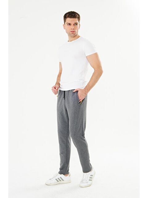 TRENDHILL Erkek Pamuklu Fermuarlı Cepli Eşofman Altı Antrasit M. 7814-A - S000522198-29666