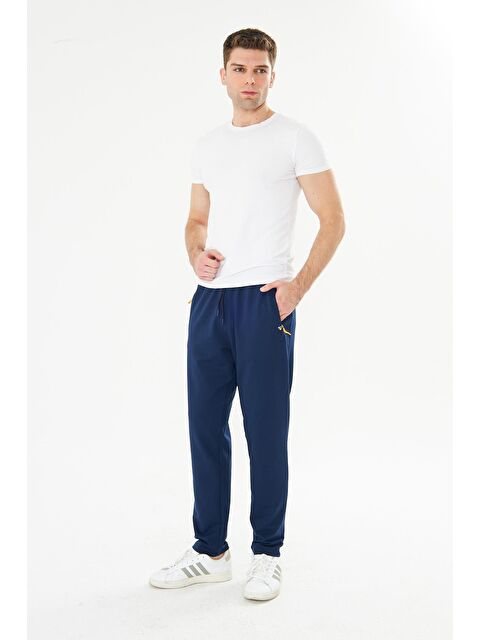 TRENDHILL Erkek Pamuklu Fermuarlı Cepli Eşofman Altı İndigo 7814-İ - S000522198-23093