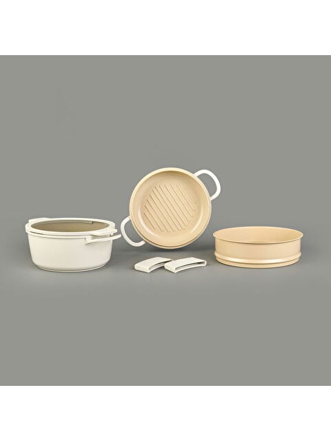 Arow Pienza Alüminyum Tencere Seti - Krem / Bej - 7 Parça - S000511953-37513