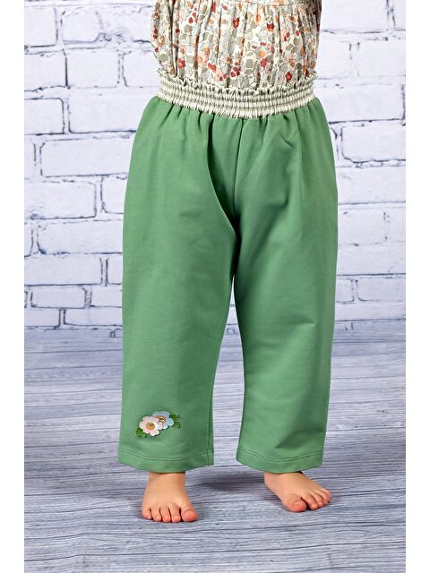 MİNİNİO Kız Bebek Çiçek Baskı Detaylı Eşofman Altı - S000325822-18194