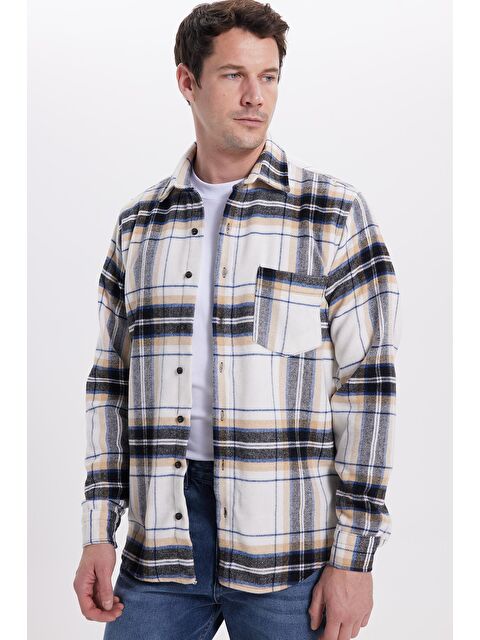 TUDORS Erkek Regular Fit Rahat Kesim Kışlık Kareli Oduncu Gömlek - S000520330-19965