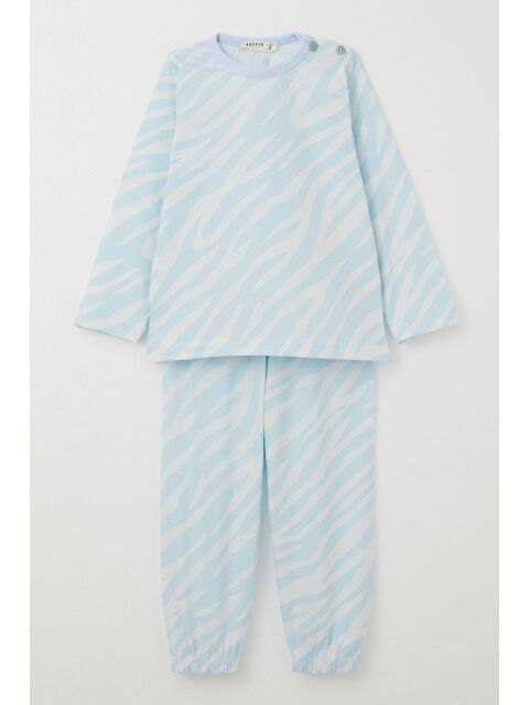 Breeze Erkek Çocuk Pijama Takımı Desenli Açık Mavi (1-3 Yaş) - S000355877-17437