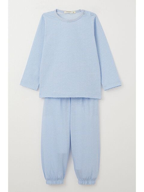 Breeze Erkek Çocuk Pijama Takımı Desenli Açık Mavi (1-2 Yaş) - S000355874-17437