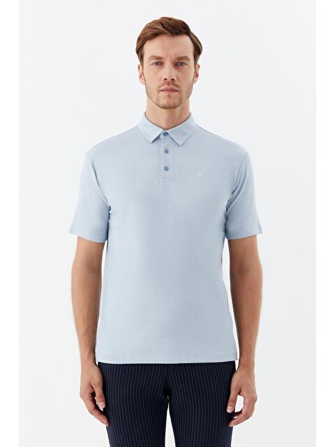 Sabri Özel Erkek Mavi Standart Fit Polo Yaka Tişört – Kısa Kollu - S000525241-17234