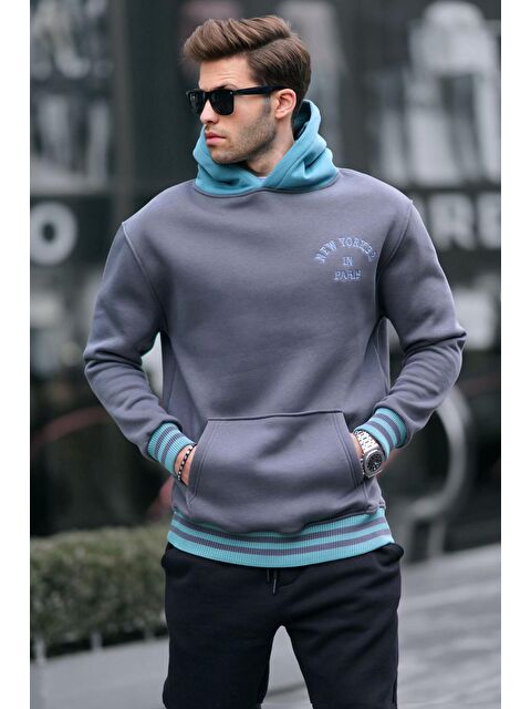 Madmext Füme Oversize Kapüşonlu Sweatshirt 6139 - S000061268-33408