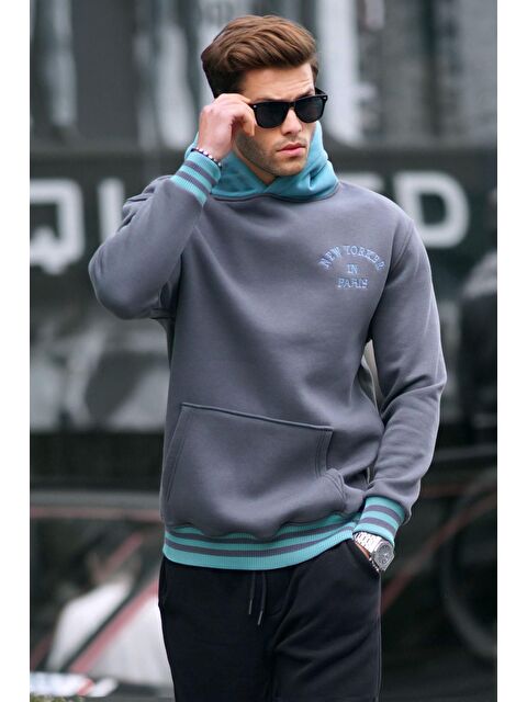 Madmext Füme Oversize Kapüşonlu Sweatshirt 6139 - S000061268-33408