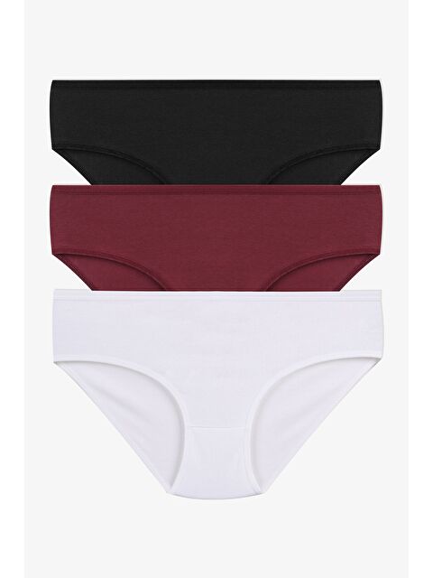 Koza İç Giyim Kadın 3'lü Desenli Pamuklu Yüksek Bel Bato - S000293012-37254