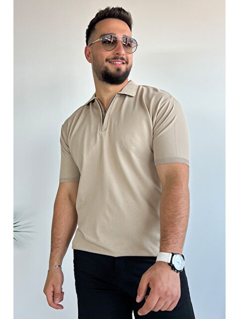 Mishar İtalia Polo Yaka Yarım Fermuarlı Elastanlı Erkek Tişört - S000302519-19928