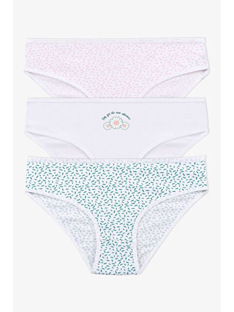 Koza İç Giyim Kadın 3'lü Desenli Pamuklu Yüksek Bel Bato - S000293012-37251