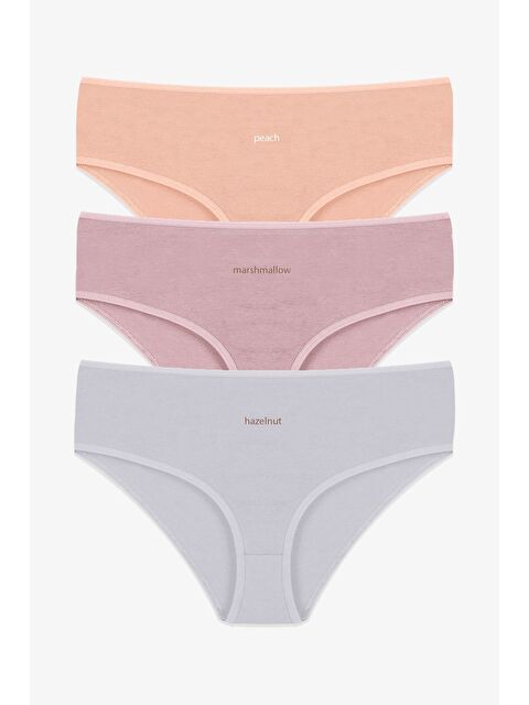 Koza İç Giyim Kadın 3'lü Desenli Pamuklu Yüksek Bel Bato - S000293012-37403