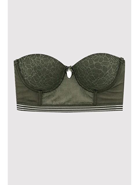 Formo Kadın Haki-Yeşil Dantelli Soft Yarı Destekli Balenli Büstiyer - S000279858-37310