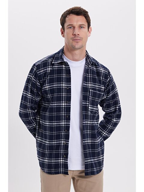 TUDORS Erkek Regular Fit Rahat Kesim Kışlık Kareli Oduncu Gömlek - S000520339-21164