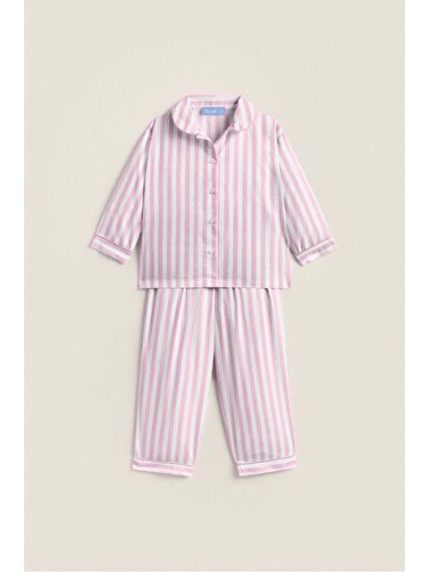 Magu Çizgili Pamuklu Çantalı Pijama Alt-Üst Takım Unisex Çocuk - S000492106-20024