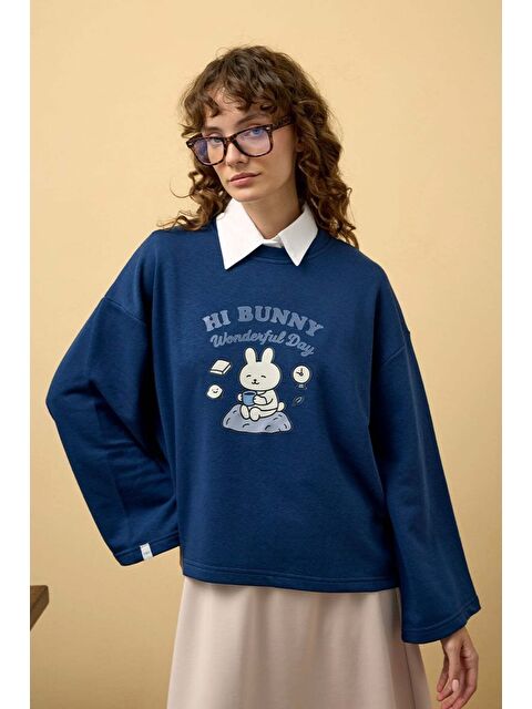 Ceylan Otantik İndigo Tavşan Baskılı 3 İp Body - S000449165-23093