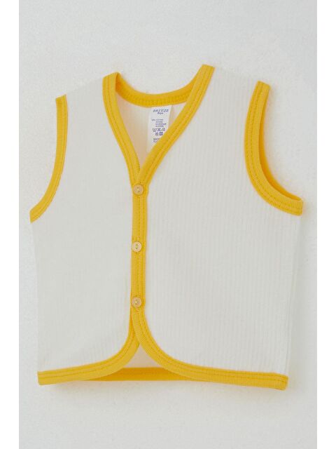Breeze Erkek Bebek Kadife Yelek Düğmeli Ekru (4 Ay) - S000388701-19965