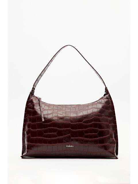 Manuka Timsah Deri Tote Çanta Bordo - S000487369-19951