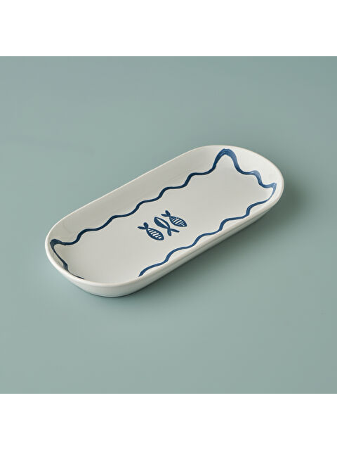 Bella Maison Marine Seramik Kayık Tabak Mavi (26x12,5 cm) - S000395696-17234