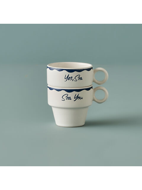 Bella Maison Marine Seramik 2'li Espresso Seti Mavi (105 cc) - S000395700-17234